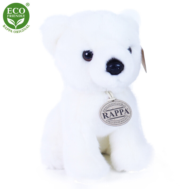 RAPPA - Plyšový medvěd bílý 18 cm ECO-FRIENDLY