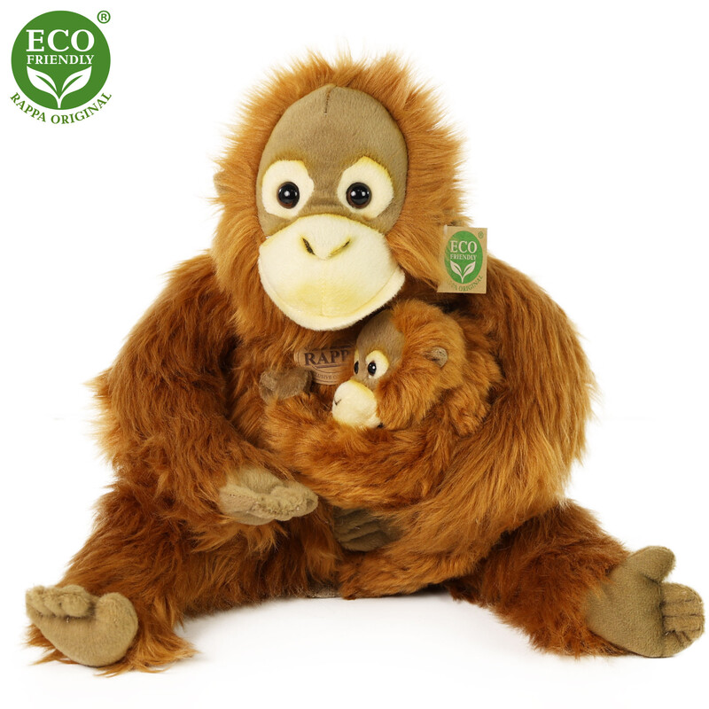 RAPPA - Plyšový orangutan s mládětem 28 cm ECO-FRIENDLY