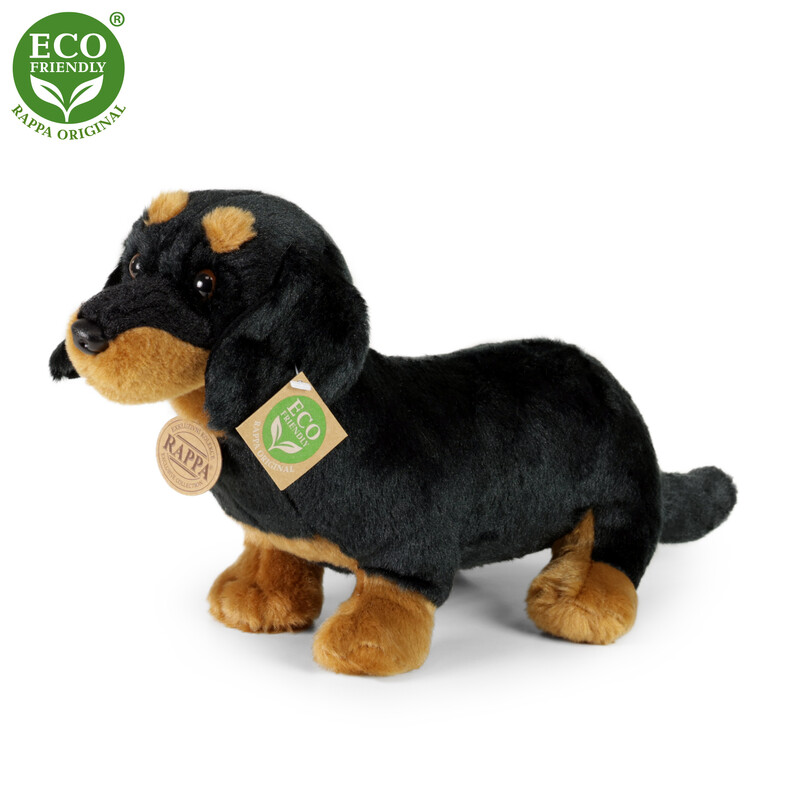RAPPA - Plyšový pes jezevčík sedící 30 cm ECO-FRIENDLY
