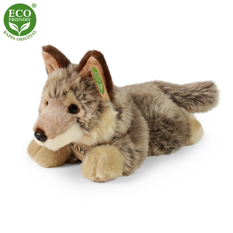 RAPPA - Plyšový vlk ležící 20 cm ECO-FRIENDLY