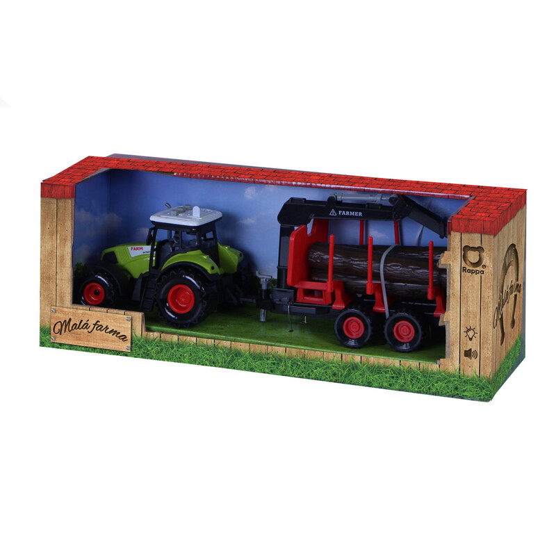 RAPPA - Traktor plastový se zvukem a světlem s vlečkou a chapadlem