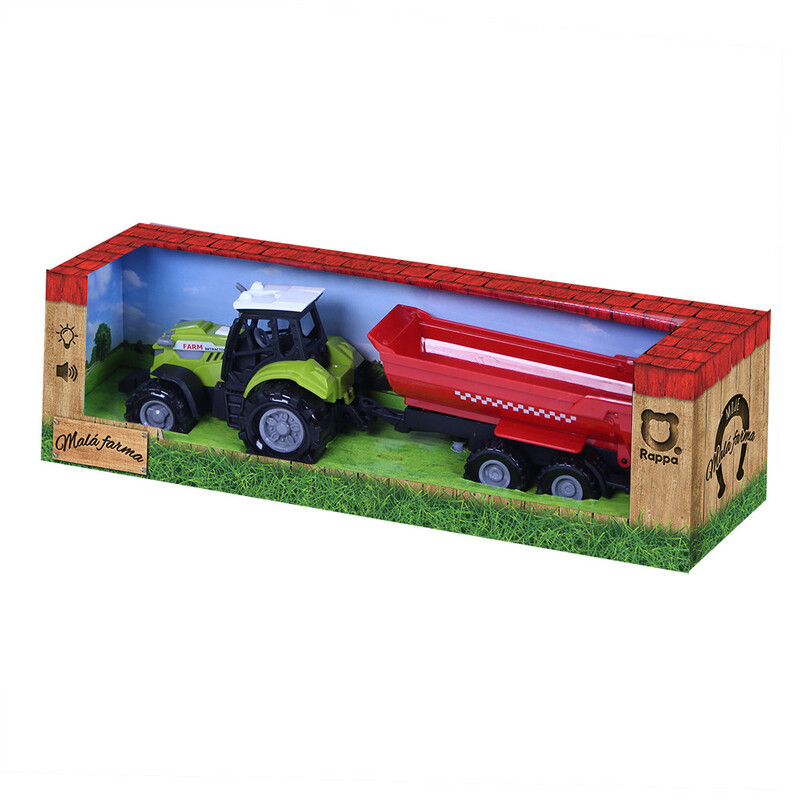 RAPPA - Traktor se zvukem a světlem s červenou vlečkou