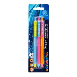 ASTRA - 3ks - ASTRAPEN Colorful, Kuličkové pero 0,6mm, modré, blistr, mix barev, 201022017