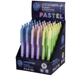 ASTRA - PASTEL, Kuličkové pero 0,6mm, modré, stojan, mix barev, 201121001