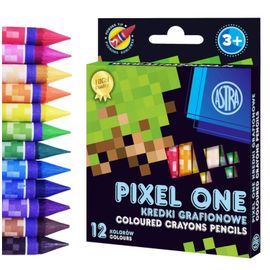 ASTRA - Dětské grafitové barvičky bez dřeva Minecraft Pixel One, sada 12ks, 316121007