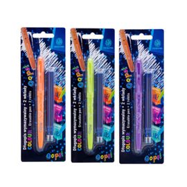 ASTRA - Gumovatelné pero OOPS! 0,6mm, modré, dvě gumy + 2ks náplní, blistr, 201022002, Mix produktů