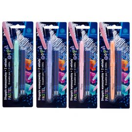 ASTRA - Gumovatelné pero OOPS! Pastel 0,6mm, modré, dvě gumy + 2ks náplní, blistr, 201022006, Mix produktů