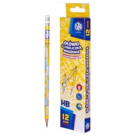 ASTRA - Obyčejná HB tužka s gumou a násobilkou, krabička, 206121001
