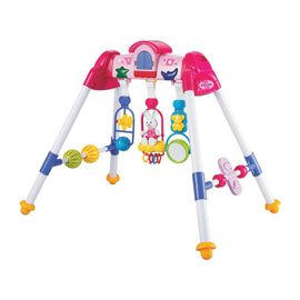 BABY MIX - Dětská hrající edukační hrazdička De Lux pink