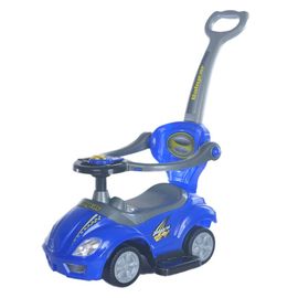 BABY MIX - Dětské odrážedlo s vodící tyčí 3v1 Mega Car modré