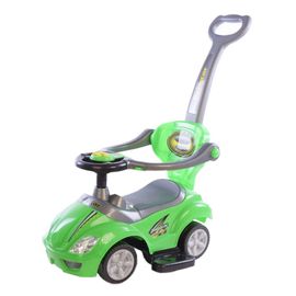BABY MIX - Dětské odrážedlo s vodící tyčí 3v1 Mega Car zelené