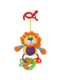 BABY MIX - Plyšová hračka s chrastítkem lev s klipem