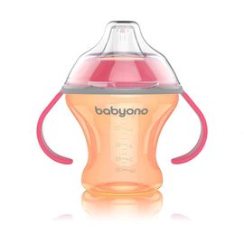 BABYONO - Netekoucí hrneček s měkkým náustkem 180 ml oranžový