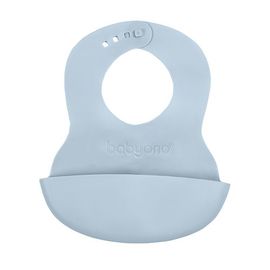 BABYONO - Bryndák měkký plastový s kapsou bez BPA blue 6m+
