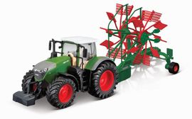 BBURAGO - Bburago 10cm farm traktor na setrvačník s vlečkou fendt 1050 vario