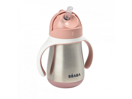 BEABA - Hrnek termoizolační s brčkem nerez 250ml Pink