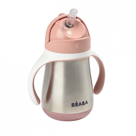 BEABA - Hrnek termoizolační s brčkem nerez 250ml Pink