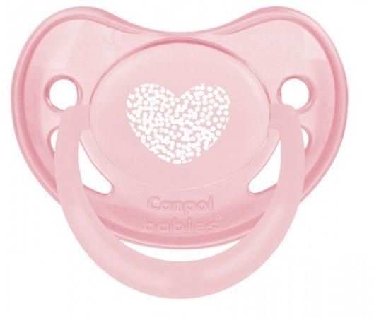 CANPOL BABIES - Cumlík silikónový anatomický 18m+ Pastels - srdce