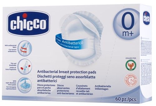 Chicco - Antibakteriální tampony do podprsenky, 60 ks