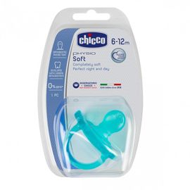 CHICCO - Cumlík celosilikónový Physio Soft modrá 6-12m