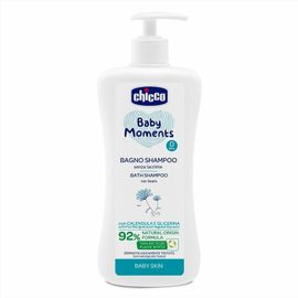 CHICCO - Šampon na vlasy a tělo s dávkovačem Baby Moments 92 % přírodních složek 500 ml