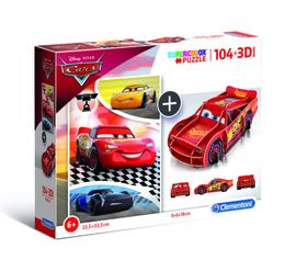 CLEMENTONI - Puzzle model 104+3D Cars