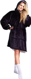 COZY NOXXIEZ - CH355 Černá - hřejivá televizní mikinová deka s kapucí pro teenagery a dospělé