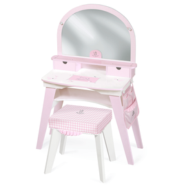 DECUEVAS TOYS - 55746 Dřevěný toaletní stolek XL se zrcadlem a dřevěnou židlí NIZA 2022