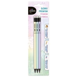 DERFORM - Trojhranná tužka s gumou 3 ks pastel