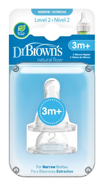 DR. BROWNS - Dudlík na láhve Options+ úzké 3m+ silikonový 2ks (322-INTL)