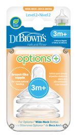 DR.BROWNS - Dudlík na láhve Options+ široké hrdlo 3m + silikonový 2ks (WN2201)