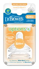 DR.BROWNS - Dudlík na láhve Options+ široké hrdlo 6m + silikonový 2ks (WN3201)