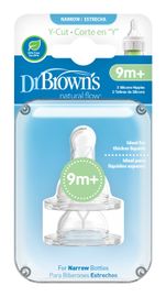 DR.BROWNS - Dudlík na láhve Options+ úzké 9m + silikonový na kaši 2ks (312-INTL)