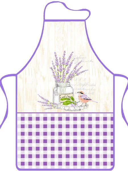 EUROMAT  - Zástěra kuchyňská Levandule s ptáčkem