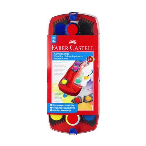 FABER CASTELL - Vodové farby Faber-Castell stavebnicové 24 farieb