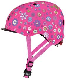 GLOBBER - Dětská helma Elite Lights Deep Pink - Flower XS / S