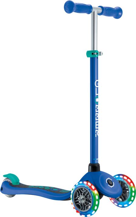 GLOBBER - dětská tříkolová koloběžka - Primo Lights V2 - Svítící Kolečka - Navy Blue