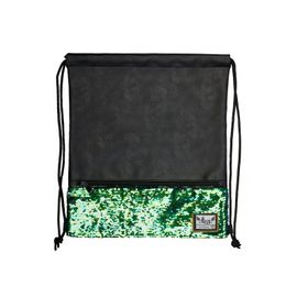 HASH - Luxusní koženkový sáček / taška na záda HASH, Green Sequins, HS-135, 507019022