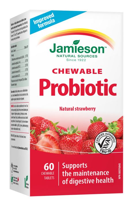 JAMIESON - Probiotic tablety na cucání s jahodovou příchutí 60 tbl.