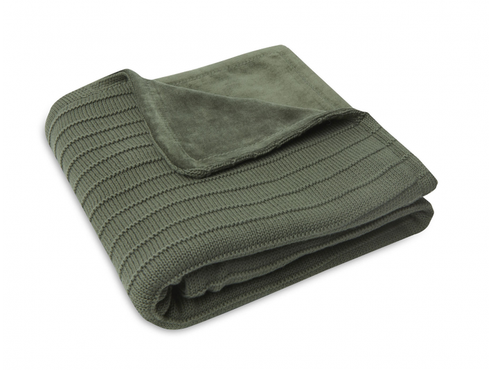 JOLLEIN - Deka pletená / samet 75x100 cm Pure Knit Leaf Green