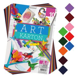 JUNIOR - Blok barevného papíru - výkres ART CARTON A4 250g (10 ks) mix 10 barev