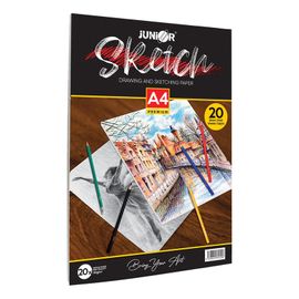 JUNIOR - Blok na skicování Sketch A4 20-listový, 110g/m2