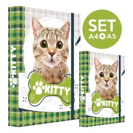 JUNIOR - Box na sešity SET A4+A5 Jumbo Kitty