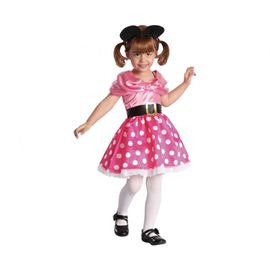 JUNIOR - Dětský kostým Růžová Myška (šaty a čelenka), velikost 92/104 cm