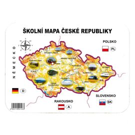 JUNIOR - Školní papírová mapa ČR šablona geografická