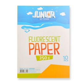 JUNIOR-ST - Dekorační papír A4 Fluo oranžový 250 g, sada 10 ks