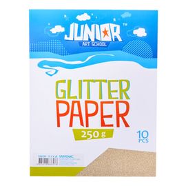 JUNIOR-ST - Dekorační papír A4 10 ks zlatý glitter 250 g