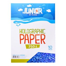 JUNIOR-ST - Dekorační papír A4 10 ks modrý holografický 250 g