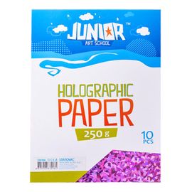 JUNIOR-ST - Dekorační papír A4 10 ks růžový holografický 250 g