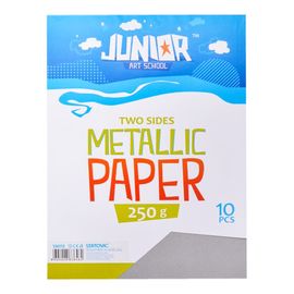 JUNIOR-ST - Dekorační papír A4 10 ks stříbrný metallic 250 g